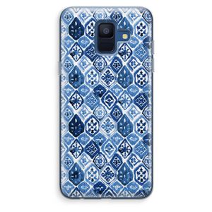 Blauw motief: Samsung Galaxy A6 (2018) Transparant Hoesje