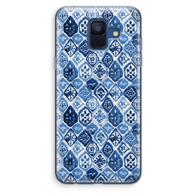 Blauw motief: Samsung Galaxy A6 (2018) Transparant Hoesje
