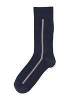 HEMA Heren Sokken Met Katoen Zijstreep Donkerblauw (donkerblauw) - thumbnail