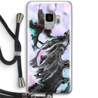 Pastel zwart: Samsung Galaxy S9 Transparant Hoesje met koord