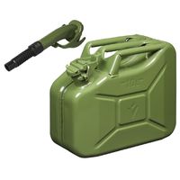 Metalen jerrycan legergroen voor brandstof 10 liter incl. schenktuit - thumbnail