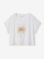 T-shirt met korte mouwen voor meisjes ecru