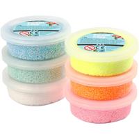 Creativ Company Foam clay pastel kleuren glitter, 6x14gr.