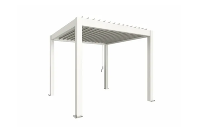 Biohort aluminium Pergola wit 300x300 cm zilver metallic lamellendak- - - Biohort