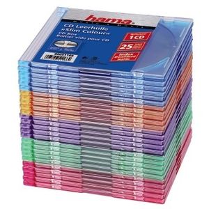 Hama 00051166 CD-hoes slim 1 CD/DVD/Blu-Ray Transparant blauw, Transparant oranje, Transparant violet, Transparant groen, Transparant rood Polystereen 25