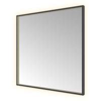 Hotbath &More Mirrors Square LED Badkamerspiegel - Rechthoek - 80 x 80 cm - Geborsteld Zwart Pvd