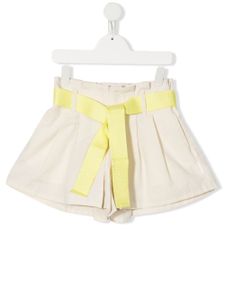 Moncler Enfant short plissé à taille nouée - Tons neutres