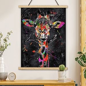 giraffe graffiti fotoposters met hanger muurkunst canvas prints schilderij woondecoratie decor opgerold canvas geen frame Lightinthebox