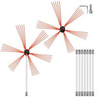 VEVOR Schoorsteen Borstel Staven Wit Schoorsteenveger Borstels Staven 8 m Lange Schoorsteenveger Kit van Nylon met Diverse Accessoires Gebruikt voor Alle Vormen van Metalen of Bakstenen Schoorsteen