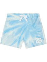 Dolce & Gabbana Kids short en coton à imprimé tie-dye - Bleu - thumbnail