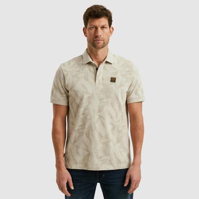 Pme Legend Ppss2504851 Two Tone Pique Printed Poloshirts 7013 Bone White