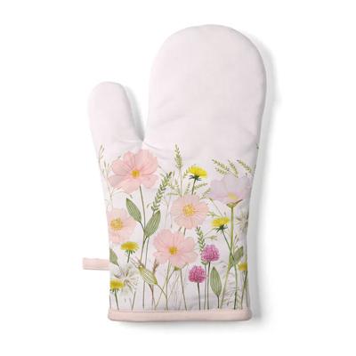 Ovenhandschoen Pastel Flowers Pink