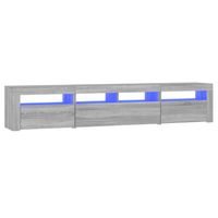 The Living Store TV-meubel - TV-meubel - 210 x 35 x 40 cm - Grijs Sonoma Eiken - RGB LED-verlichting