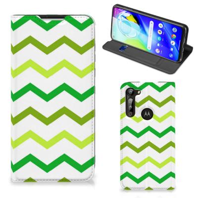 Motorola Moto G8 Power | Hoesje met Magneet | Zigzag Groen