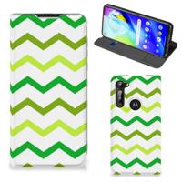 Motorola Moto G8 Power | Hoesje met Magneet | Zigzag Groen