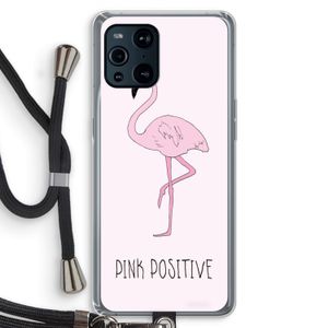Pink positive: Oppo Find X3 Transparant Hoesje met koord