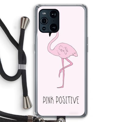 Pink positive: Oppo Find X3 Transparant Hoesje met koord