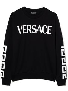 Versace Kids sweat en coton à logo imprimé - Noir
