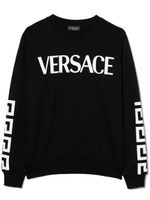 Versace Kids sweat en coton à logo imprimé - Noir