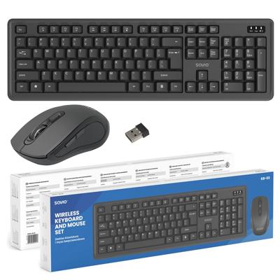 Savio KB-03 toetsenbord Inclusief muis Thuis/Werk USB QWERTY Amerikaans Engels Zwart
