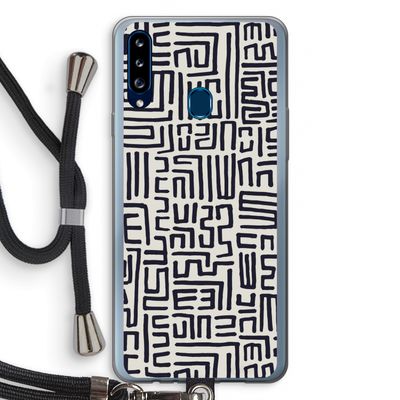 Moroccan Print: Samsung Galaxy A20s Transparant Hoesje met koord