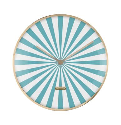 Wall Clock Candy Swirl Dome Turquoise en Wit