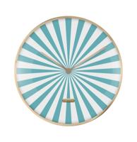Wall Clock Candy Swirl Dome Turquoise en Wit