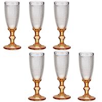 Vivalto Champagneglazen Monaco - 12x stuks - 180 ml - goudkleurige voet