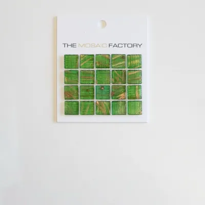 The Mosaic Factory Amsterdam Mozaiek Tegel Vierkant - Groen Glas Goud Serie 322x322 mm