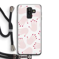 Hands pink: Samsung Galaxy J8 (2018) Transparant Hoesje met koord