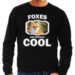 Dieren vos sweater zwart heren - foxes are cool trui