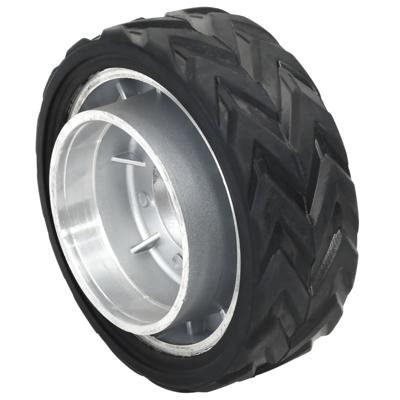 Wiel voor neuswiel 19,5x10 cm massief aluminium en rubber