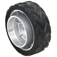 Wiel voor neuswiel 19,5x10 cm massief aluminium en rubber