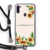 Zonnebloemen: Samsung Galaxy A11 Transparant Hoesje met koord