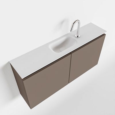 Toiletmeubel Mondiaz Ture | 100 cm | Meubelkleur Smoke | Eden wastafel Talc Midden | 1 kraangat