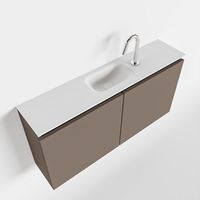 Toiletmeubel Mondiaz Ture | 100 cm | Meubelkleur Smoke | Eden wastafel Talc Midden | 1 kraangat