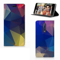 Nokia 8 Stand Case Polygon Dark - thumbnail