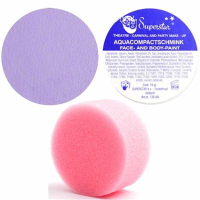 Superstar schmink kleur lila paars - 16 gram - met rond grimeer sponsje - Schminken - alle leeftijde