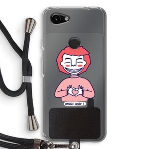 Hartje: Pixel 3a Transparant Hoesje met koord