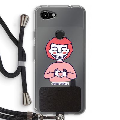 Hartje: Pixel 3a Transparant Hoesje met koord