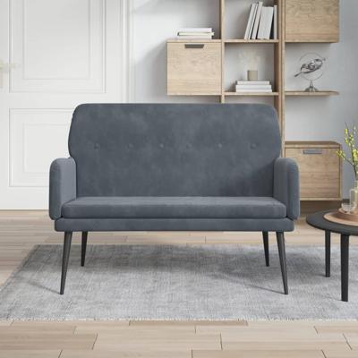 Bankje 108x79x79 cm fluweel donkergrijs
