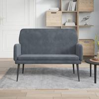 Bankje 108x79x79 cm fluweel donkergrijs