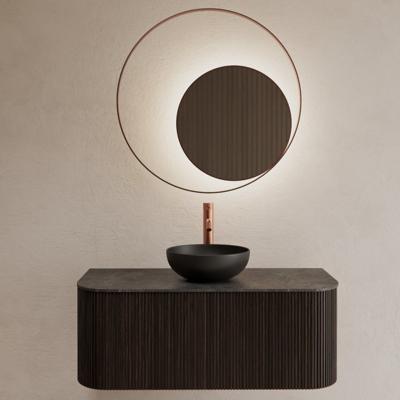 Badkamerspiegel Gliss Design Kosmos | 80 cm | Indirecte LED verlichting | Sensor bediening | Met spiegelverwarming | Koper rose