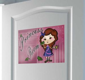 Sticker prinses kamer deur