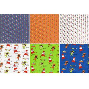 Assortiment 17 Sinterklaaspapier Cadeaupapier Inpakpapier - 200 x 70 cm - 6 rollen