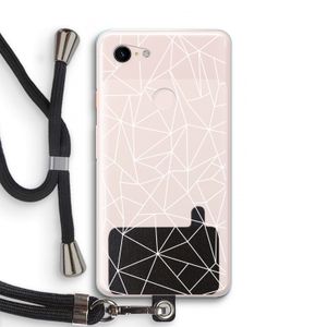 Geometrische lijnen wit: Pixel 3 XL Transparant Hoesje met koord