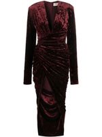 Alexandre Vauthier robe asymétrique en velours à effet drapé - Rouge - thumbnail