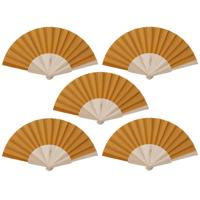 Spaanse waaier - 8x - oranje - 42 x 23 cm - hout - verkoelend - handwaaier