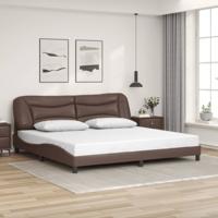 Bedframe met hoofdbord kunstleer bruin 200x200 cm