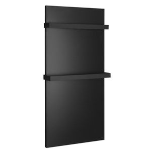 Elektrische Badkamerradiator Sapho Enis 600W 59x120 cm incl. Handdoekhouder IP44 Mat Zwart Sapho